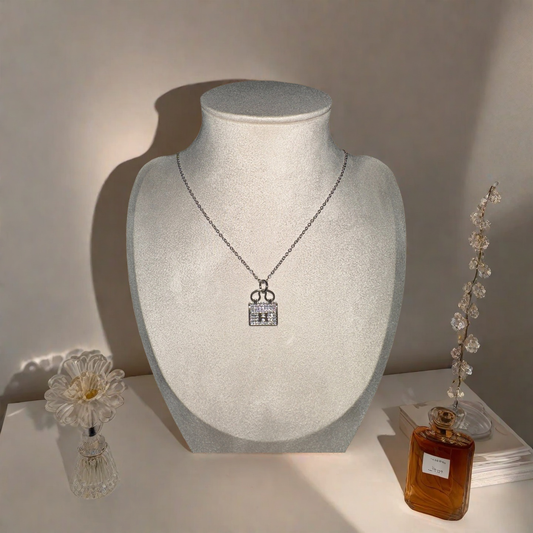 Sparkling Lock Pendant Necklace – Silver Plated