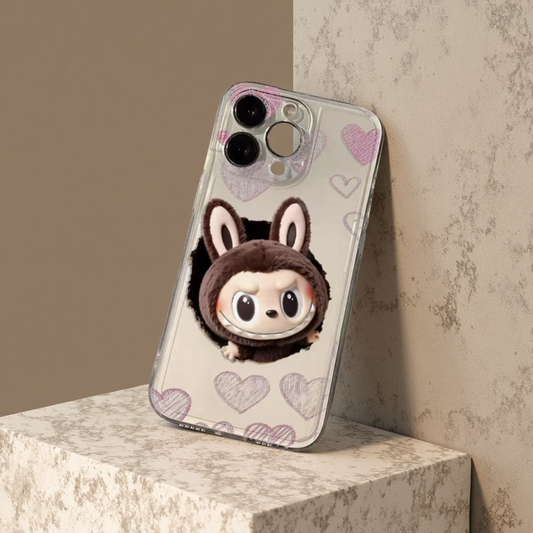 Kawaii Labubu iPhone Case - black