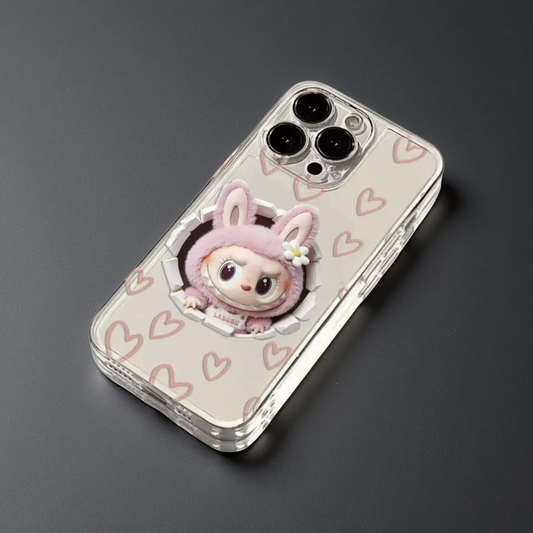 Kawaii Labubu iPhone Case - pink